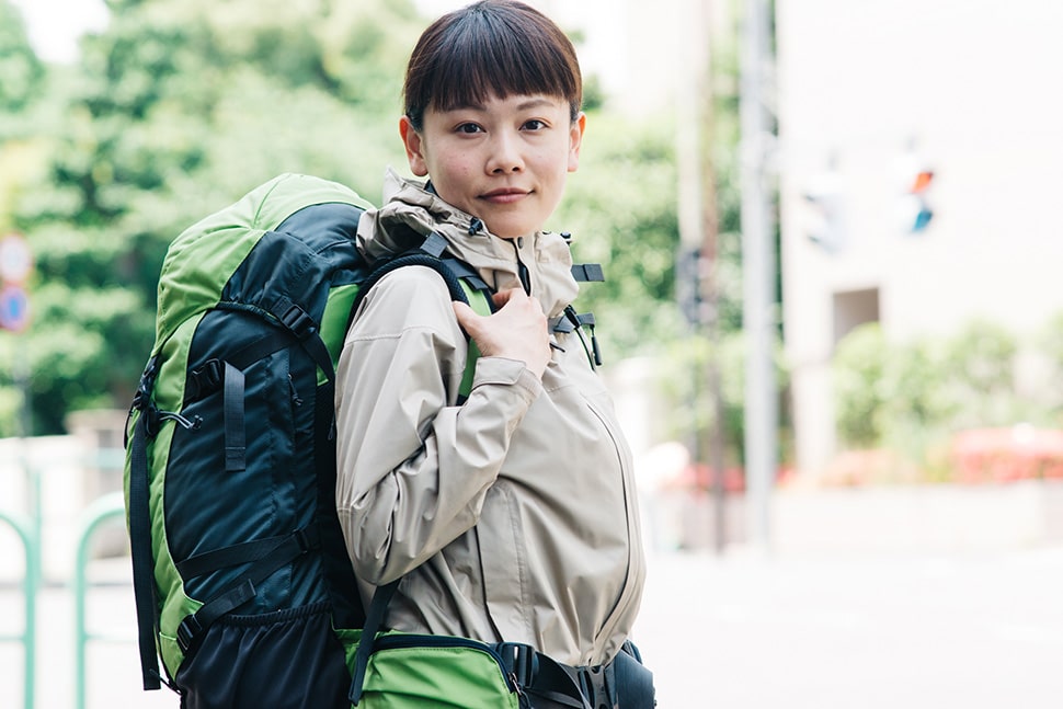 「リッジ」を背負った千葉さん。日本人の体格にもベストフィット!